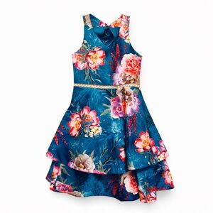 Floral Blue Kids Dress